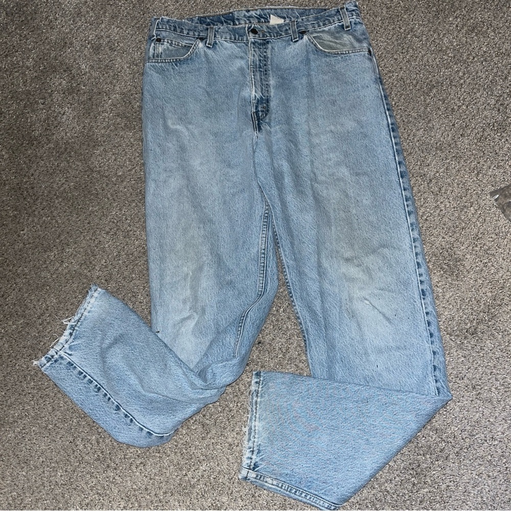 VTG Levis Jeans 36x34 Blue Denim 550 Relaxed Tapered 90s Orange Tab Distressed